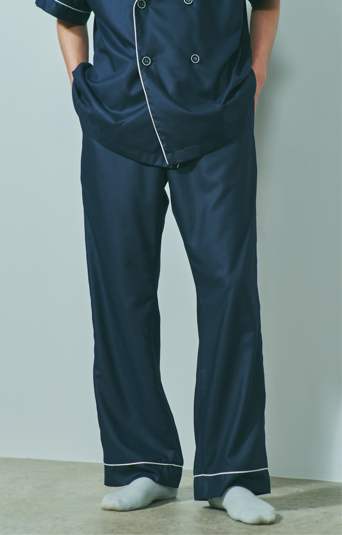 PIPING SOLID(piping solid) long pants